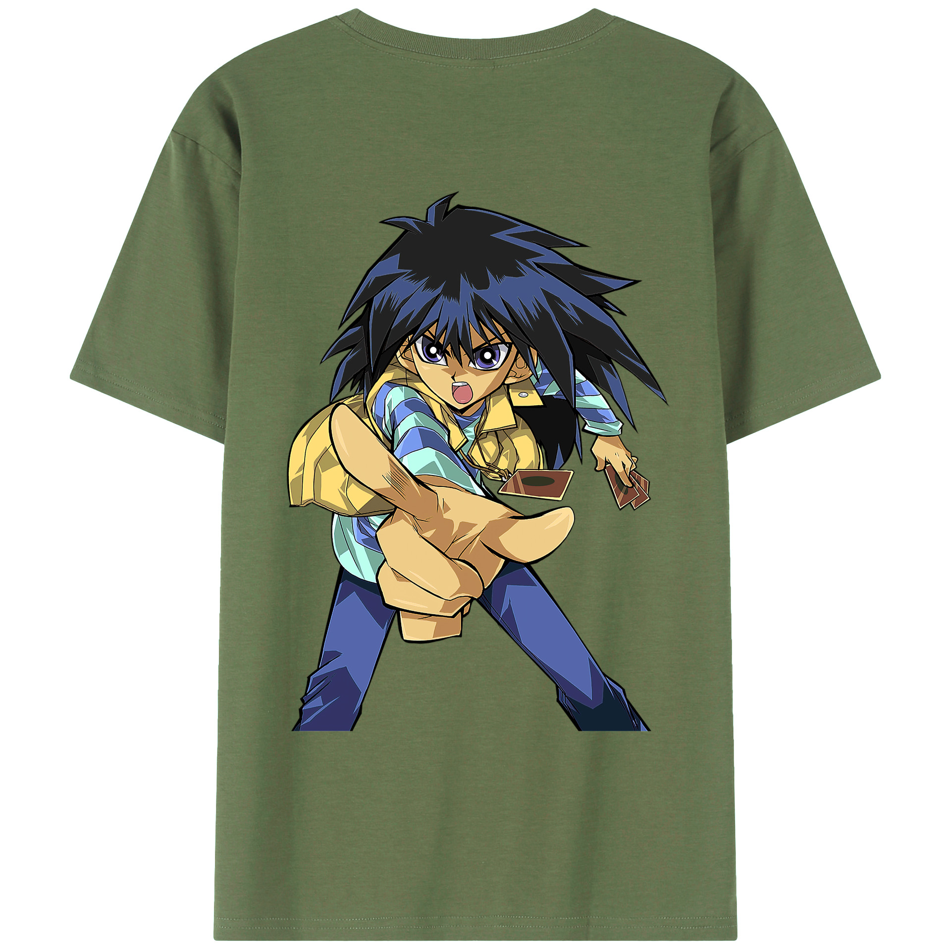 （画像用） 遊☆戯☆王 Yu-Gi-Oh! 綿100％ メンズ半袖Tシャツ（バックプリント） 通気性